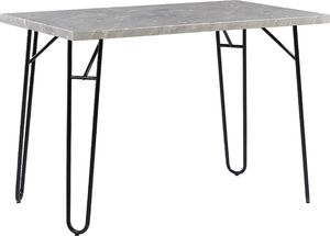 Beliani Zestaw do jadalni stół i 2 ławki szary z czarnym KEMPTON 3