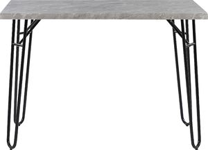 Beliani Zestaw do jadalni stół i 2 ławki szary z czarnym KEMPTON 4