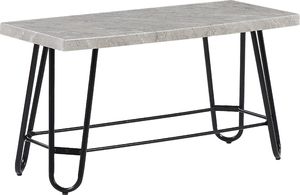 Beliani Zestaw do jadalni stół i 2 ławki szary z czarnym KEMPTON 7