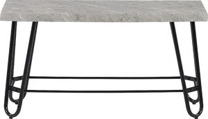 Beliani Zestaw do jadalni stół i 2 ławki szary z czarnym KEMPTON 8