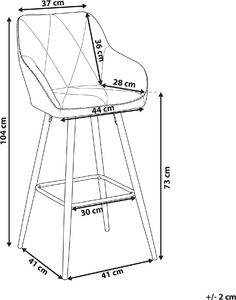 Beliani Zestaw 2 krzeseł barowych niebieski DARIEN 8