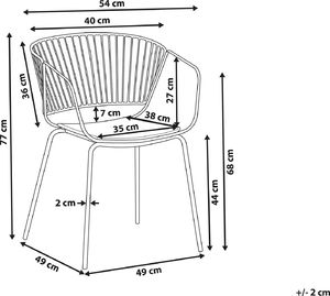 Beliani Zestaw 2 krzeseł do jadalni miedziany RIGBY 7