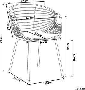 Beliani Zestaw 2 krzeseł do jadalni złoty HOBACK 8