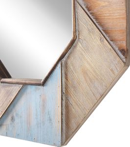 Beliani Lustro ścienne 77 x 77 cm ciemne drewno MIRIO 3