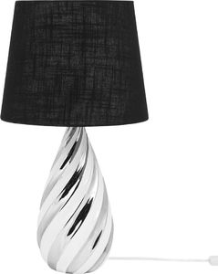 Lampa stołowa Beliani Lampka nocna ceramiczna srebrno-biała VISELA 1