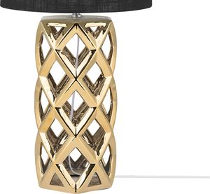 Lampa stołowa Beliani Lampka nocna ceramiczna złota SELJA 5
