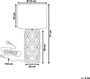 Lampa stołowa Beliani Lampka nocna ceramiczna złota SELJA 7