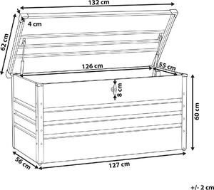 Skrzynia ogrodowa Beliani Cebrosa 400 l Szary 8