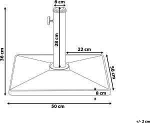 Beliani Podstawa pod parasol 50 x 50 cm czarna CERVO (124805) 6