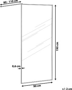Beliani Ścianka prysznicowa Waspam szkło hartowane 90x190cm czarna 4