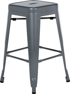 Beliani Zestaw 2 stołków barowych metalowych 60 cm szary CABRILLO 2