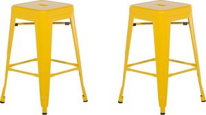 Beliani Zestaw 2 stołków barowych metalowych 60 cm żółty CABRILLO 1