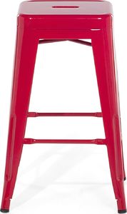 Beliani Zestaw 2 stołków barowych metalowych 60 cm czerwony CABRILLO 2