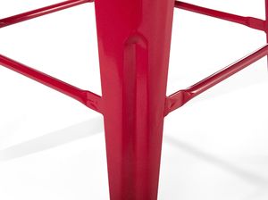 Beliani Zestaw 2 stołków barowych metalowych 60 cm czerwony CABRILLO 3