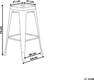 Beliani Zestaw 2 stołków barowych metalowych 76 cm żółty CABRILLO 6