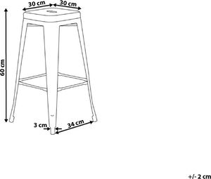Beliani Zestaw 2 stołków barowych metalowych 60 cm biały CABRILLO 6