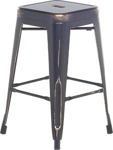 Beliani Zestaw 2 stołków barowych metalowych 60 cm czarno-złoty CABRILLO 2
