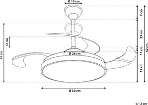 Wentylator Beliani Wentylator sufitowy srebrny IBAR 8