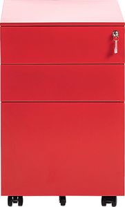 Beliani Szafka biurowa metalowa czerwona POMA 3