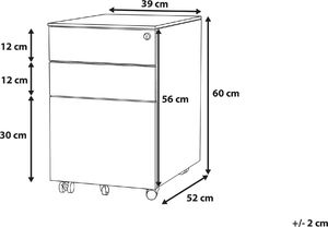 Beliani Szafka biurowa metalowa czerwona POMA 8