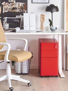 Beliani Szafka biurowa metalowa czerwona BOLSENA 2