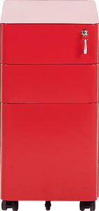 Beliani Szafka biurowa metalowa czerwona BOLSENA 5