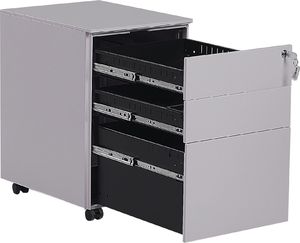 Beliani Szafka biurowa metalowa szara CAMI 2