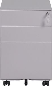 Beliani Szafka biurowa metalowa szara CAMI 4