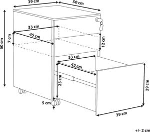 Beliani Szafka biurowa metalowa szara CAMI 7