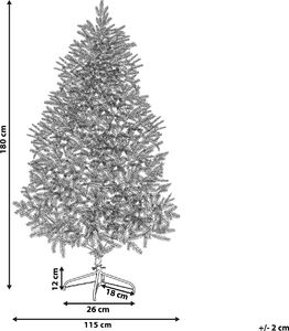 Beliani Choinka sztuczna Huxley na stojaku Zielona 3