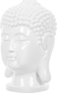 Beliani Figurka głowa biała BUDDHA 1