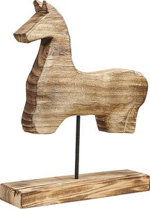 Beliani Figurka koń jasne drewno COLIMA 1