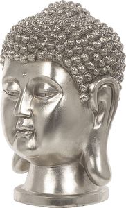 Beliani Figurka głowa srebrna BUDDHA 1