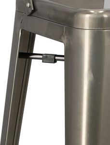 D2 Design Hoker Paris Back Short 75cm metaliczny insp. Tolix 11