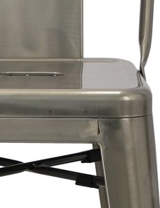 D2 Design Hoker Paris Back Short 75cm metaliczny insp. Tolix 12