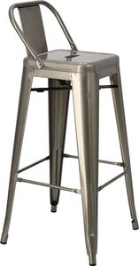 D2 Design Hoker Paris Back Short 75cm metaliczny insp. Tolix 3