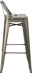 D2 Design Hoker Paris Back Short 75cm metaliczny insp. Tolix 4