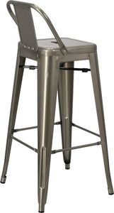 D2 Design Hoker Paris Back Short 75cm metaliczny insp. Tolix 5