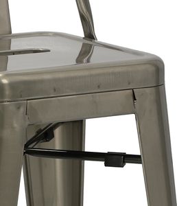 D2 Design Hoker Paris Back Short 75cm metaliczny insp. Tolix 10