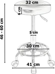 Gmm Group Taboret fryzjerski kosmetyczny MONZA - biały universal 4
