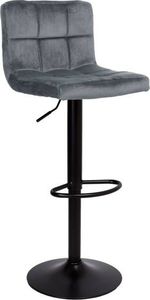 Gmm Group Hoker krzesło barowe aksamitne, ARAKO BLACK szare universal 1