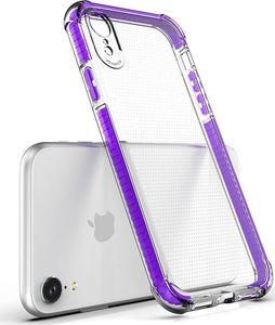 Hurtel Spring Armor żelowy elastyczny pancerny pokrowiec z kolorową ramką do iPhone XR czerwony 4