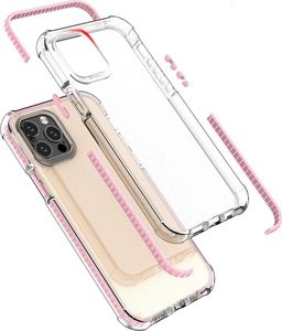 Hurtel Spring Armor żelowy elastyczny pancerny pokrowiec z kolorową ramką do iPhone 12 Pro / iPhone 12 niebieski 2