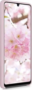 Hurtel Silicone Case elastyczne silikonowe etui pokrowiec Samsung Galaxy A42 5G różowy 2