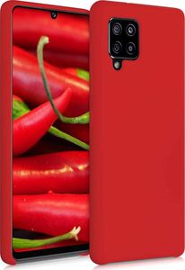 Hurtel Silicone Case elastyczne silikonowe etui pokrowiec Samsung Galaxy A42 5G czerwony 1