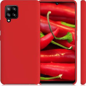 Hurtel Silicone Case elastyczne silikonowe etui pokrowiec Samsung Galaxy A42 5G czerwony 2