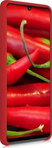 Hurtel Silicone Case elastyczne silikonowe etui pokrowiec Samsung Galaxy A42 5G czerwony 3