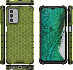 Hurtel Honeycomb etui pancerny pokrowiec z żelową ramką Samsung Galaxy A32 5G zielony 2
