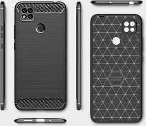 Hurtel Carbon Case elastyczne etui pokrowiec Oppo A15 czarny 9