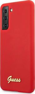 Guess Guess GUHCS21SLSLMGRE S21 G991 czerwony/red hardcase Silicone Script Metal Logo 2